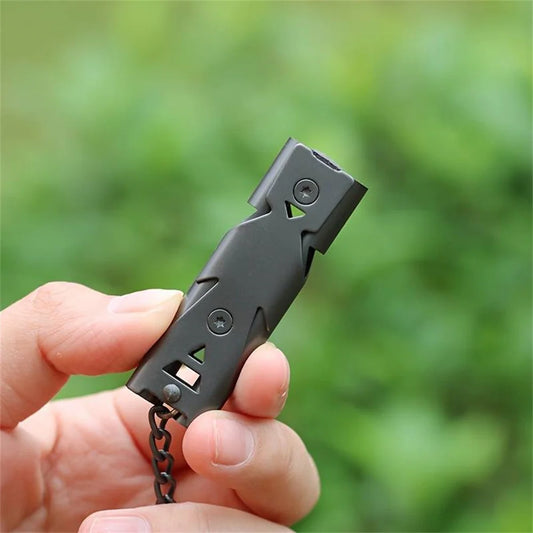 Double Pipe Whistle Keychain