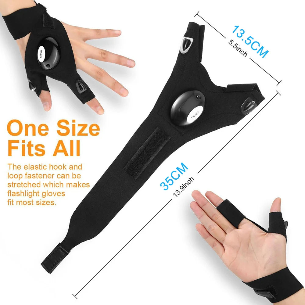 LED Finger Flashlight Gloves