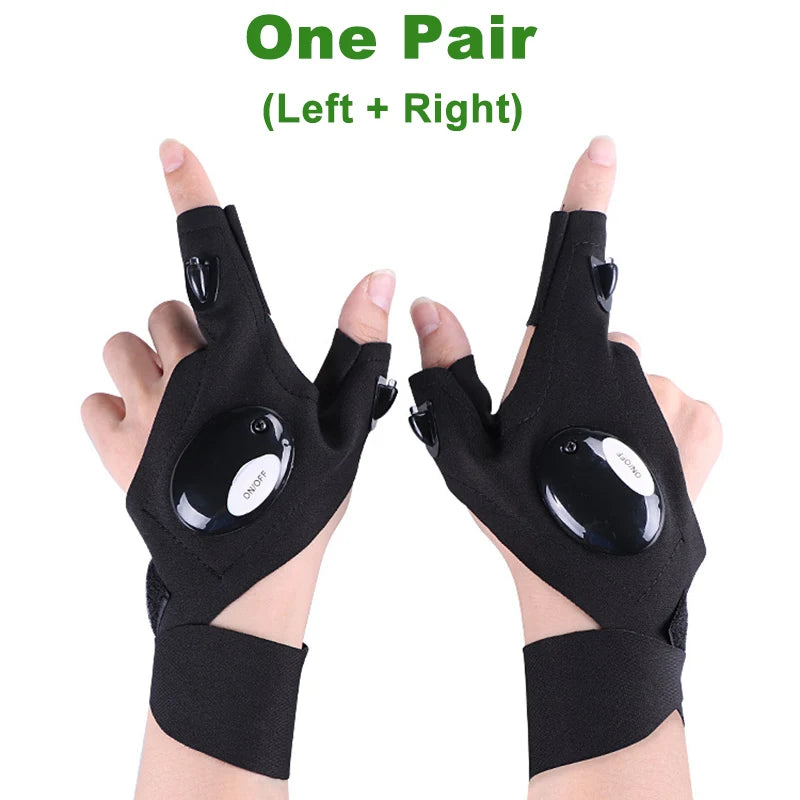 LED Finger Flashlight Gloves